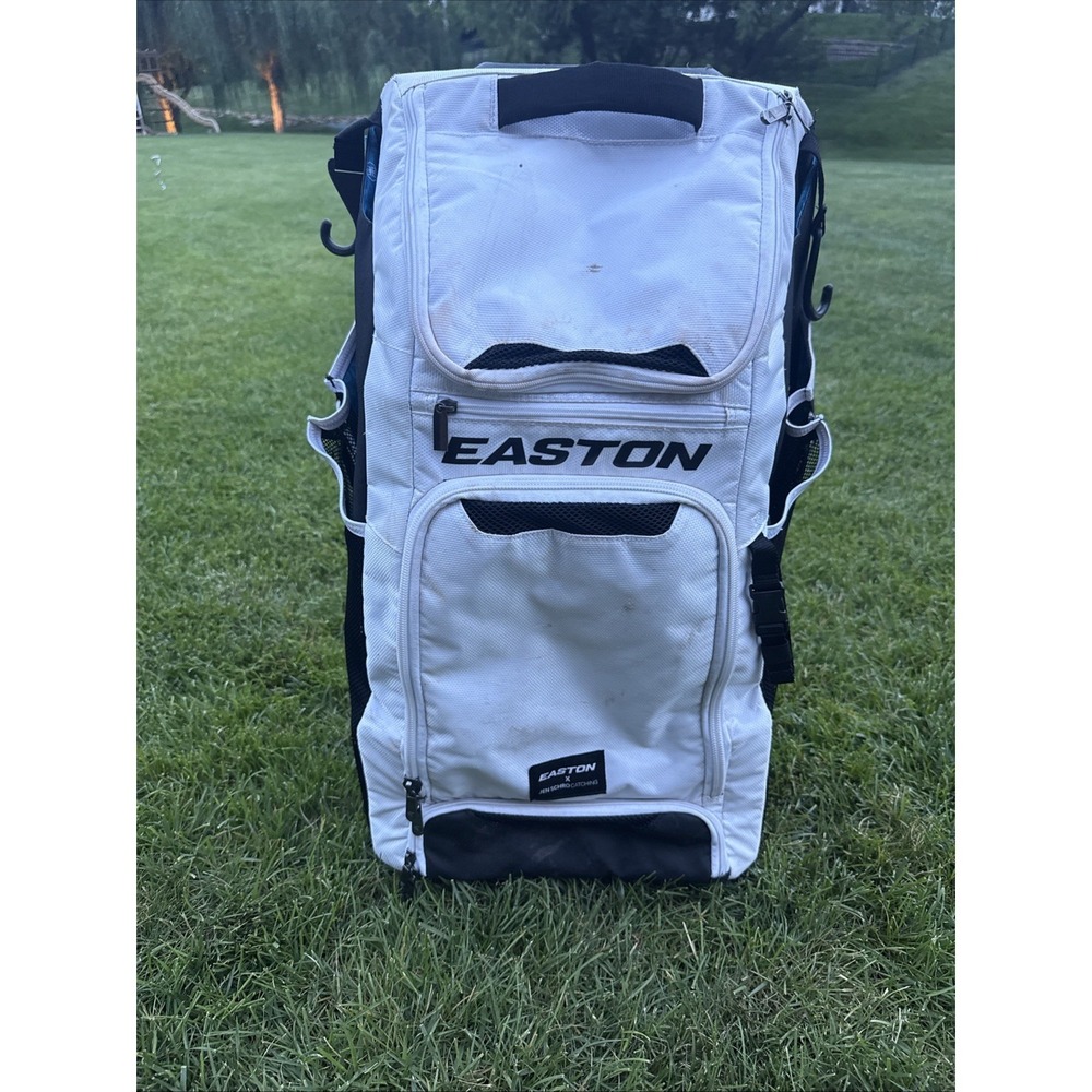 Easton Softball Baseball Catcher's Wheeled Equipment Bag White Jen Schro NICE